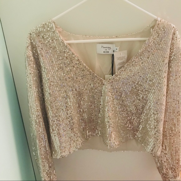 🎁NWT NA-KD x Hannalicious Oversized Sequin Blouse - Picture 5 of 15